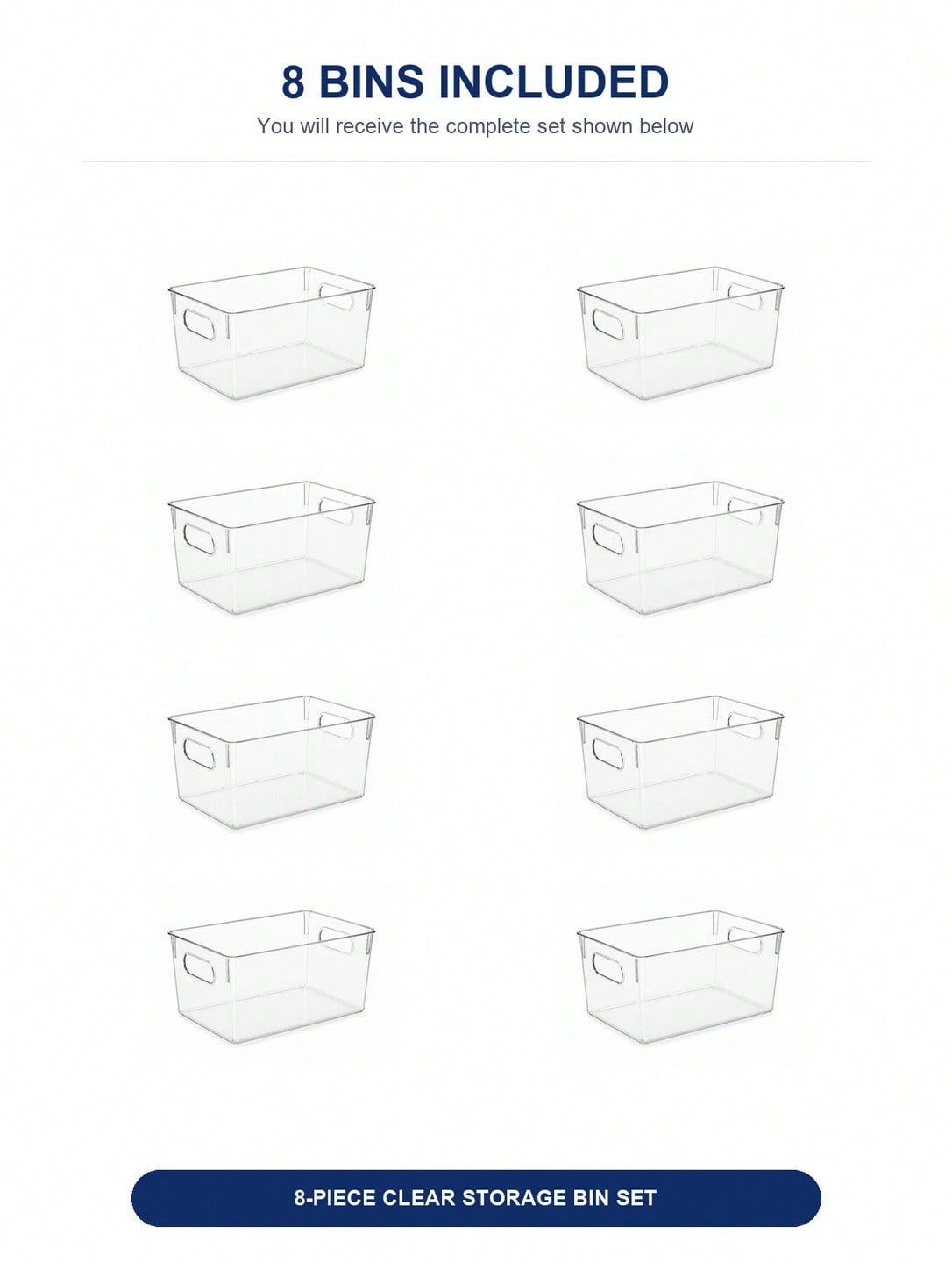 8-Pack Clear Storage Bins with - Stationery Warehouse review and price