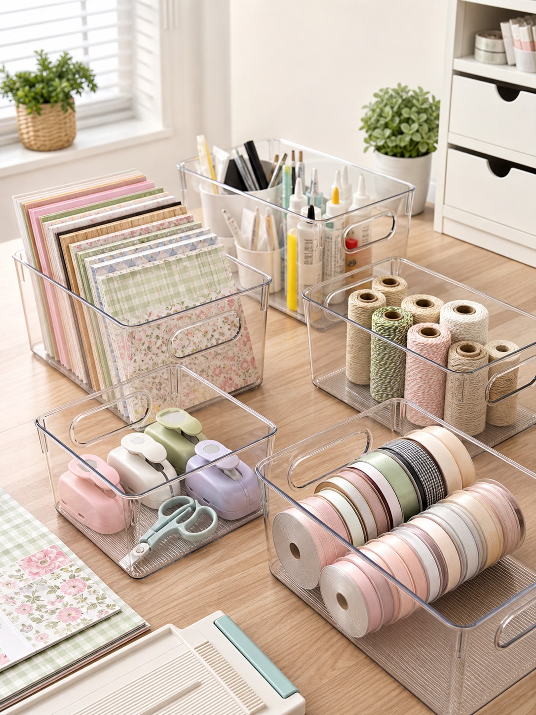 8-Pack Clear Storage Bins with - Stationery Warehouse review and price
