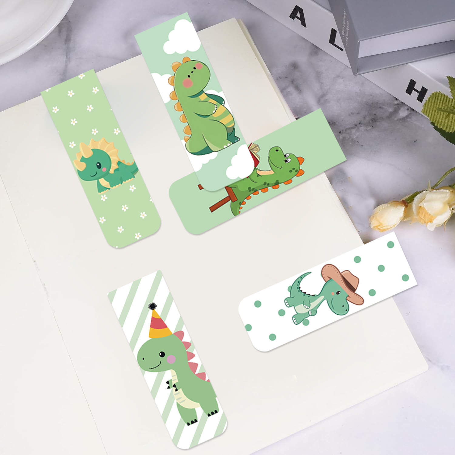 5Pcs/Set Cute Cartoon Dinosaur - Bookmark Magnetic Clip review and price